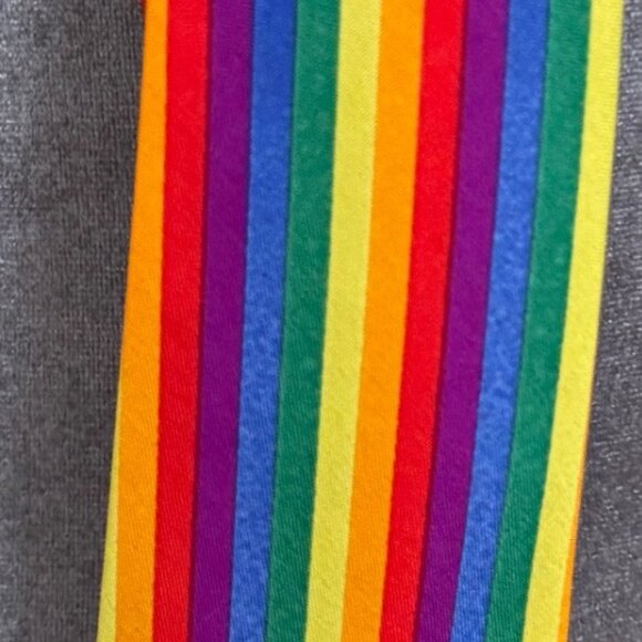 Rainbow Stripe Neck Tie LGBTQ Pride Accessory - Picture 2 of 3